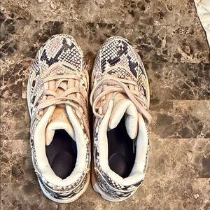 adidas Snake Print Athletic Shoes - Black and White